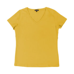 Blue Camp Girls Teens V-Neck T-Shirt - Yellow