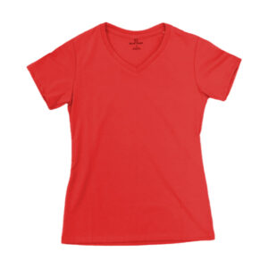 Blue Camp Girls Teens V-Neck T-Shirt Plain - Coral