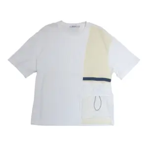 Avenue Boys Teens Wear Oversized Round Neck Tee With Big Pocket - Off White - YHT24801