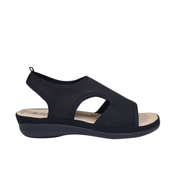 Avenue Ladies Comfy Sandals Flats Lyka - Black
