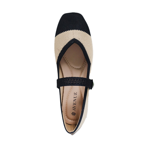 Avenue Ladies Ballet Flats Lebbie - Beige - Black - Image 4