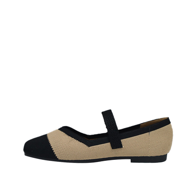 Avenue Ladies Ballet Flats Lebbie - Beige - Black - Image 3