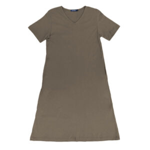 Blue Camp Ladies Midi Dress V-Neck Plain - Ovaltine