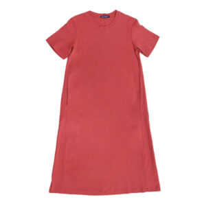 Blue Camp Ladies Long Dress Round Neck Plain - Maroon