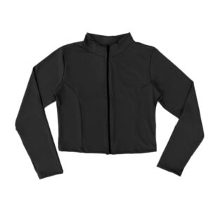 Blue Camp Ladies Training Jacket Crop With Zipper - Black