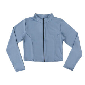 Blue Camp Ladies Training Jacket Crop With Zipper - Gray