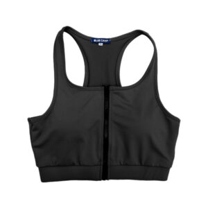 Blue Camp Ladies Sports Bra Plain With Zipper Spandex - Black