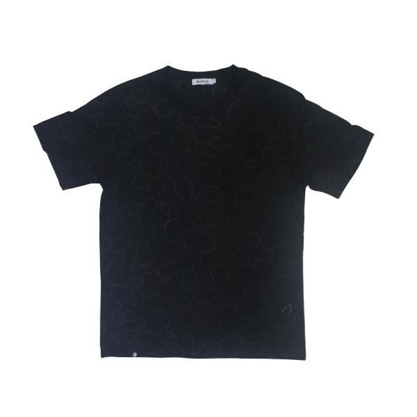 Avenue Boys Teens Wear Round Neck Tee Full Print - Black - 68249