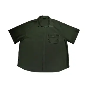 Avenue Boys Teens Wear Boxy Fit Button Down Shirt With Pocket Crinckle Taslan Fab - Fatigue - 24-4011M