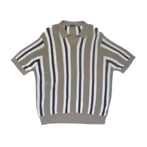 Avenue Boys Teens Wear Stripes Jacquard Polo Polycotton Fab - Taupe - 24-0101M