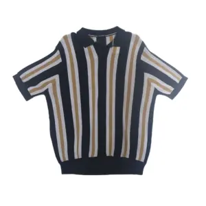 Avenue Boys Teens Wear Stripes Jacquard Polo Polycotton Fab - Navy Blue - 24-0101M