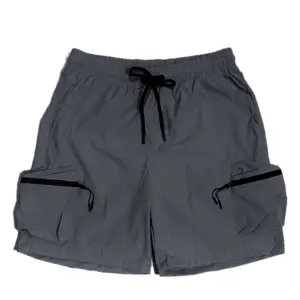 Avenue Boys Teens Wear Cargo Shorts Polyester Spandex With Mat Finish - Dark Gray - 24-7140M