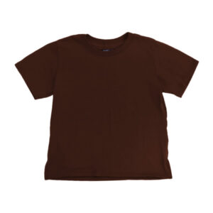 Blue Camp Ladies Crop Shirt With Slit Plain - Choco Brown