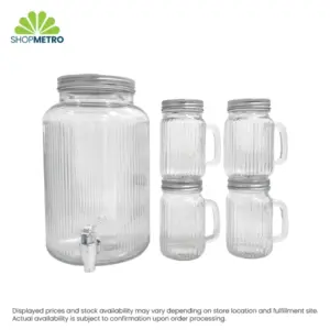 5.7L Beverage Dispenser with 450mL Mugs, 5-Piece Set