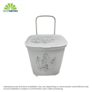 Laundry Basket With Cover And Wheels - Small