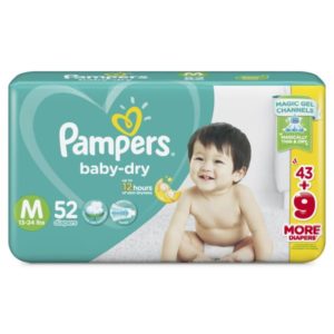 Pampers Baby-Dry Jumbo Pack Medium 52Pcs