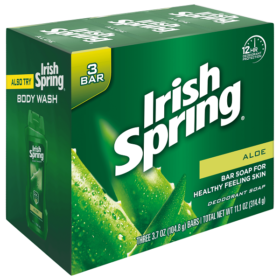 Irish Spring Deodorant Bar Soap Aloe 3 Bar 3.7Oz