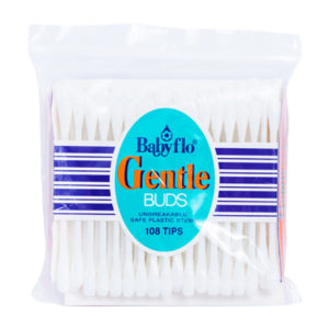 Babyflo Gentle Buds Plastic White 108 Tips