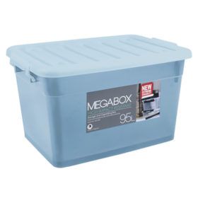 Megabox Storage Box with wheels 95L Light Blue