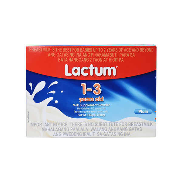 Lactum 1 To 3 Years Old Plain 1.6Kg