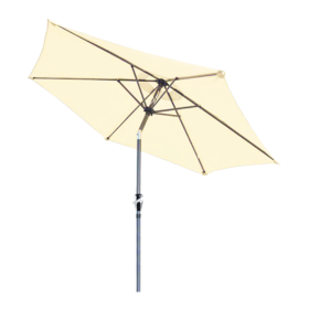Patio Umbrella 2.3M With Tilt  Alum Pole 38Mm  Fiberglass 6Ribs Powder Coating