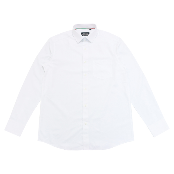 Maco Regular Fit Woven Polo Long Sleeve Plain White – Metro Market