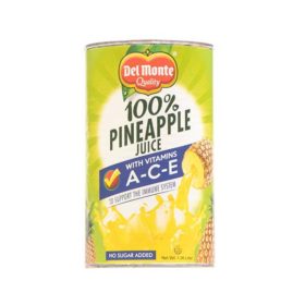 Del Monte 100% Pineapple Juice With Ace 46Oz