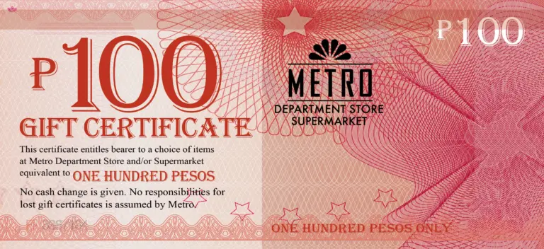 Metro Gift Certificate