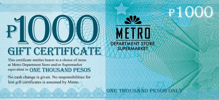 Metro Gift Certificate