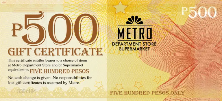Metro Gift Certificate