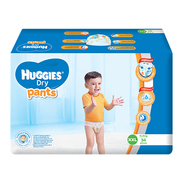 Huggies Dry Pants Baby Diaper Jumbo Xxl 34Pcs