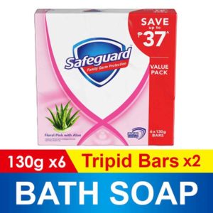 Safeguard Pink With Aloe Bar Soap 6Pcs 130G