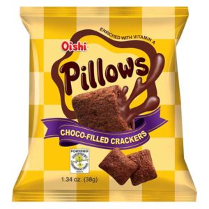 Oishi Pillows Choco-Filled Crackers 38G