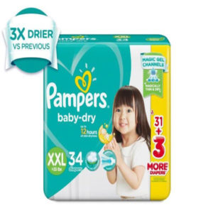 Pampers Baby-Dry Pants Super Jumbo Xxl 34Pcs
