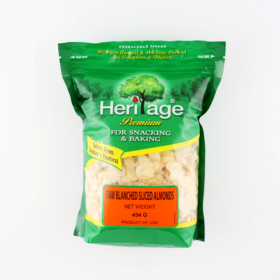 Heritage Raw Blanched Sliced Almonds 454G
