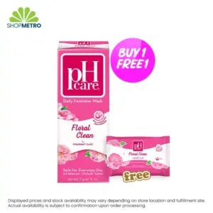 Buy 1 Ph Care Feminine Wash Floral Clean 150ml Free Ph Care Feminine Wipes Floral Clean 10's