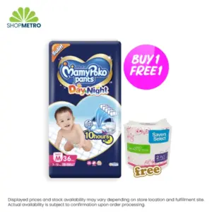 Buy 1 Mamypoko Pants Day And Night M36 Free Savers Select Bathroom Tissue 2Ply 1000Sht Jumbo 1's