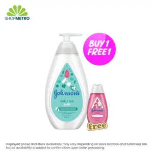 Buy 1 Johnsons Baby Bath Milk+Rice Pump 500ml Free Johnsons Active Kids Shiny Drops Shampoo 100ml