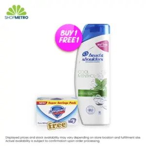 Buy 1 Head And Shoulders Shampoo Cool Menthol 330ml Free Safeguard Bar Soap White 175g