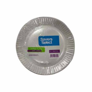 Savers Select 9" White Paper Plate Laminated 50pcs