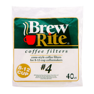 Brew Rite Cone-Style Coffee Filter 40pcs for 8 - 12 Cup Coffeemakers