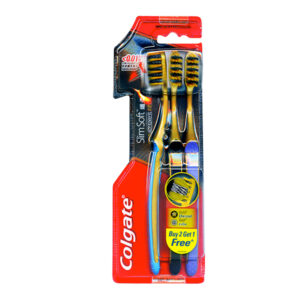 Colgate Toothbrush Slim Soft Charcoal Gold 2+1