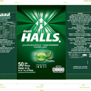Halls Spearmint Candy 50pcs