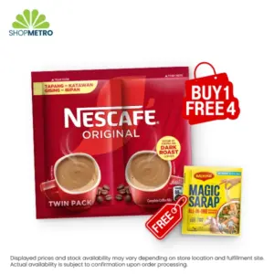 Buy 1 pack Nescafe 3N1 Original Twin Pack 40g Free 4pcs Maggi Magic Sarap 8g