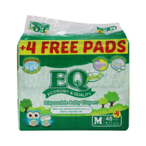 EQ Plus Disposable Baby Diapers Medium 48's + 4 pads