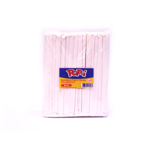 Bamboo Paper Straw White Individually Wrapped 100pcs