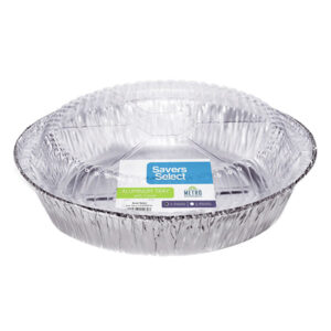 Savers Select Aluminum Trays with Plastic Cover Round Pie Pan G1853R (18.5x4.3cm) 5's