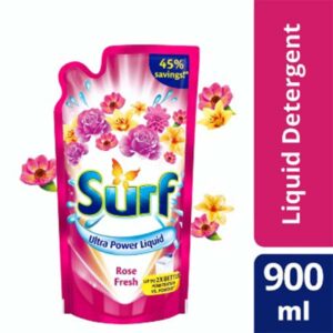 Surf Rose Fresh Laundry Liquid Detergent 900ml Pouch