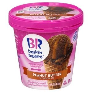 Baskin Robbins Peanut Butter 'N Chocolate Ice Cream 14 Oz