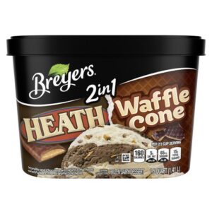 Breyers 2 in 1 Heath Waffle Cone Ice Cream 48 oz